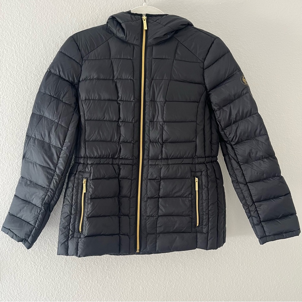 Michael Kors Black Puffer with Gold Zipper